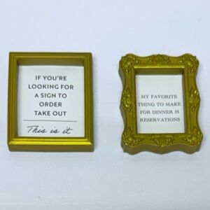 New Target Bullseye Playground Set of 2 Gold Framed Magnets w/ Take-out Quotes